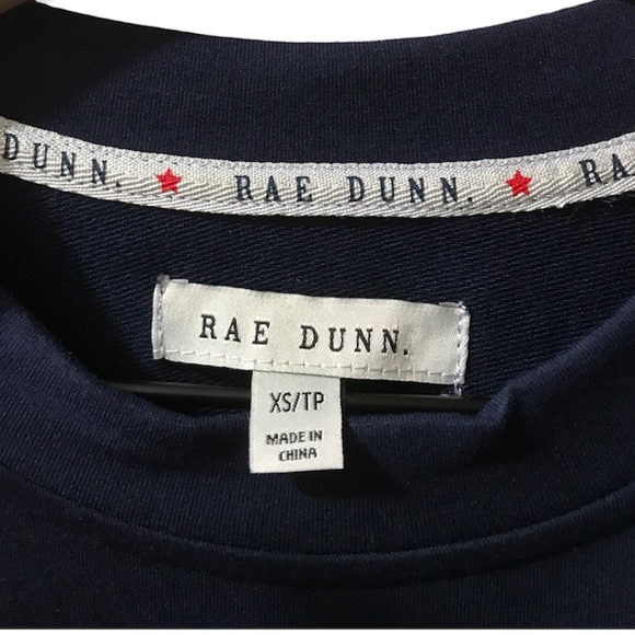 NWT Rae Dunn America Sweatshirt, Pullover Preppy Patriotic Crewneck Blue XS - Picture 4 of 11